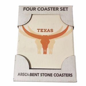 NWOT Set 4 Highland Home Texas Longhorn Coasters